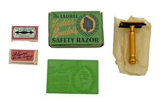 1930’s Laurel Ladies Boudoir Safety Razor In Original Box with Razors England