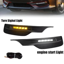 Pair LED Fog Lights Front Bumper Lamps w/Wiring For 2016-2017 Honda Accord Sedan