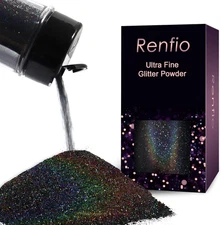 Renfio Holographic Ultra Fine Glitter Powder Metallic Resin Glitter 2.11 Oz 6...