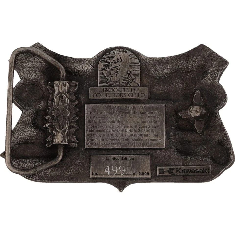 Kawasaki Motocicleta Dirtbike Moto acuática ATV ATC Bicicleta 20 Años 80 Nos Vintage Hebilla de cinturón Foto 4 de 4