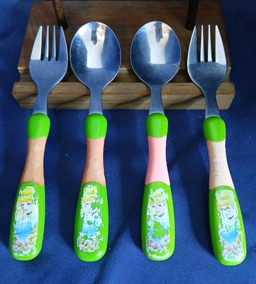 Disney Children's Cinderella Fork And Spoon Set 4 Pieces
