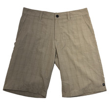 O'NEILL Men's Size 34 Relaxed Fit Westmont Tan Plaid Walk Shorts CLEAN Condition