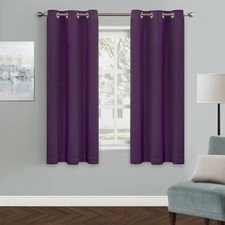 Bedroom Curtains 63 Inch Long Blackout Curtains 42"W x 63"L Pack of 1 Purple