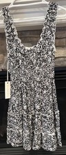 Ocean Drive Women’s SunDress Size M Medium Floral Black & White
