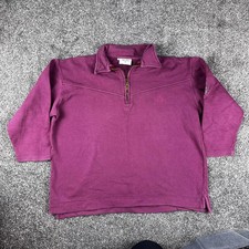Valentino V Logo Quarter Zip Sweatshirt Pink Vintage Style Large .