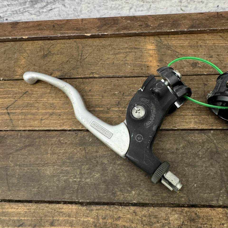 Par de alavancas de freio vintage Shimano BL-AT50 22,2mm MTB ATB Canti Japão prata anos 80 - Imagem 4 de 4