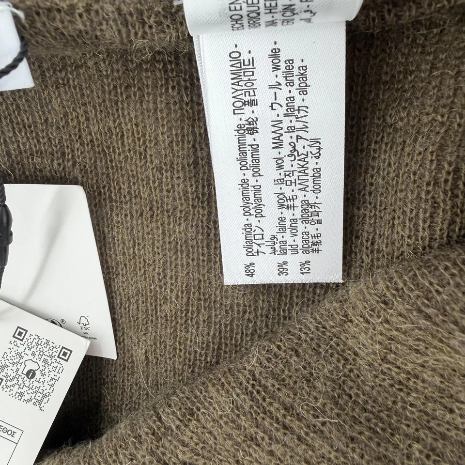 Falda Zara Mujer Grande Oliva Tejido Lana Alpaca Midi Abertura Lateral 2142/183/803 Foto 4 de 4