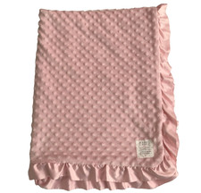 Carters Child of Mine Pink Baby Blanket Mine Minky Dot Ruffle Satin Trim 32X44  