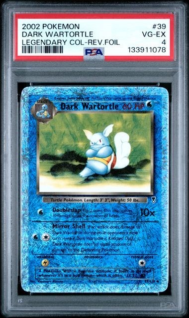 2002 Pokemon Dark Wartortle #39/110 Reverse Holo PSA 4 Legendary Collection