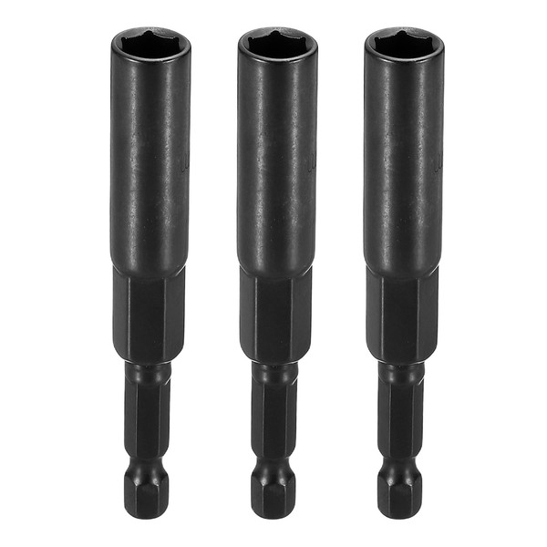 "3X Nuss-Aufsatz 8Mm 1/4\" 3.15\" Schwarz"-image