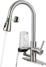 Kitchen Faucet with Glass Rinser, Pull down Sink Faucet with 3 Spray Modes and H