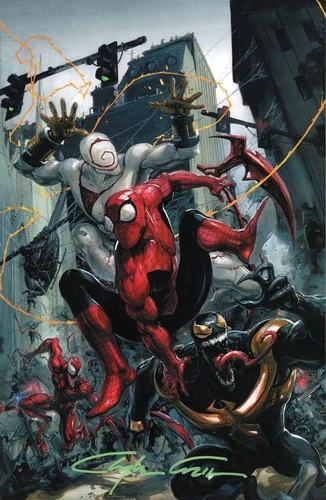 AMAZING SPIDER-MAN/VENOM: DEATH SPIRAL #1 CLAYTON CRAIN VIRGIN VARIANT SIGNED NM