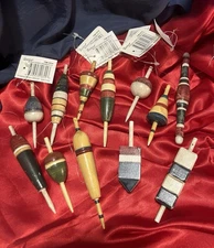 Nautical Coastal Christmas Ornament Beach Décor LOT of 12 Fishing Bobbers
