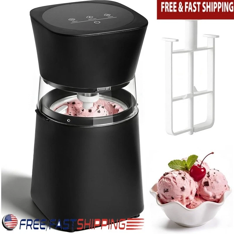 Mini Ice Cream Maker USB-C Soft Serve Machine Rechargeable Timer Low Noise