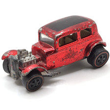 Hot Wheels Redline Classic 32 Ford Vicky 1968 Red White Interior Made In USA