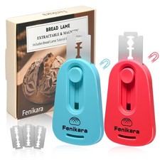 2PCS Upgraded Magnetic Sourdough Scoring Tool & Versatile Bread 1, blue+red 