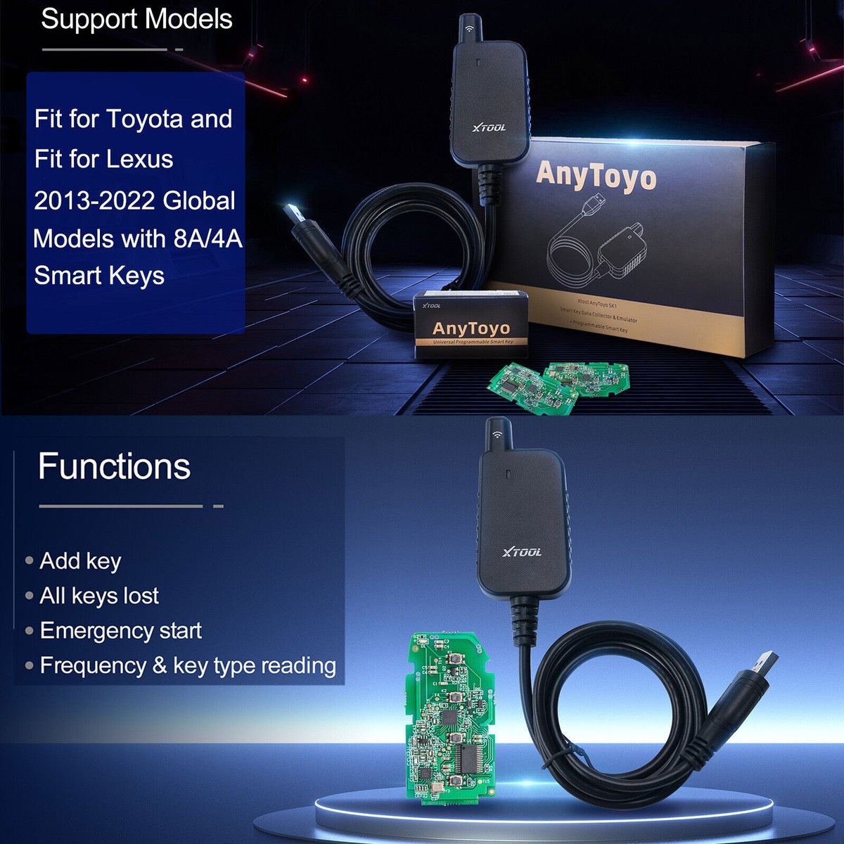 XTOOL AnyToyo SK1 For Toyota For Lexus 8A/4A Smart Key Programming