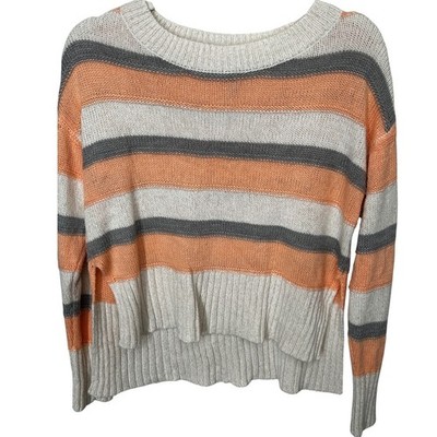 Soho New York & Company Jeans Striped Sweater Peach Gray Striped Women's Size XS