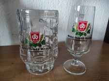 2x Bischoff-Bräu Winnweiler Bierglas Krug Party Alkohol 70/80er Jahre