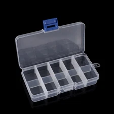 Clear Compartments Plastic False Nail Tips Storage Box