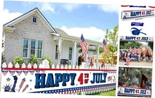 KatchOn, Happy 4th of July Banner - 120x20 Inch, 4th of July Yard Banner | 4th 