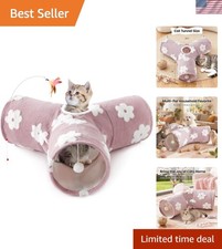 Luxurious 3-Way Flannel Cat Tunnel - Collapsible Playground for Indoor Cats