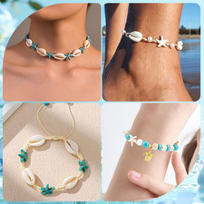1 Box 292Pcs Sea Turtle Beads Seashell Starfish Beads Lucky Turquoise Spacers...