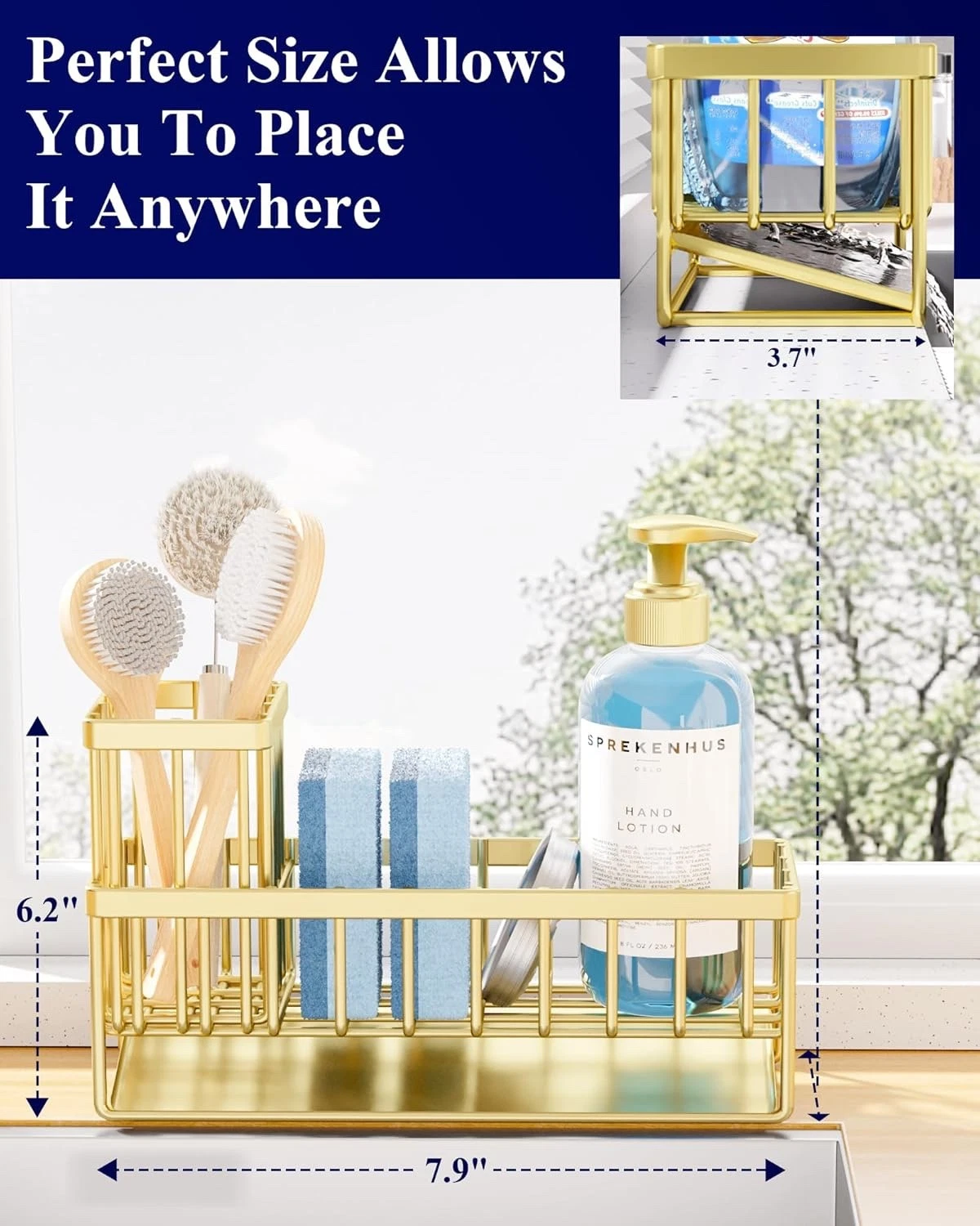 Sponge Holder for Kitchen Sink Sink Caddy Organizer Brush Holder Rust Proof GOLD
Opens in a new wind