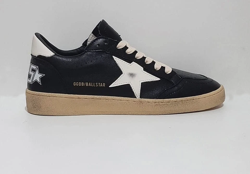 GOLDEN GOOSE Gol Goose Ballstar Black WhiteStar white talloncino 41 7uk 8us