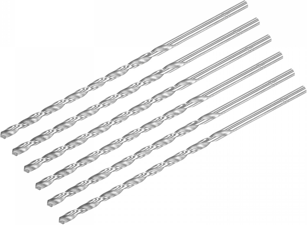 6 Stk. Spiralbohrer (Hoch Schnell Stahl) Extra Lange Spiralbohrer 5.5Mm Durchme-image