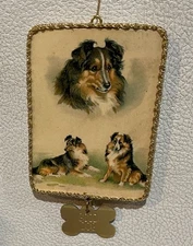 Shetland Sheepdog Collie Sheltie Dog Christmas Ornament with Good Dog Bone Tag