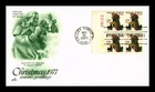 DR JIM STAMPS US COVER CHRISTMAS WASHINGTON VALLEY FORGE FDC PLATE BLOCK