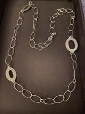 Silpada Hammered Oval Link Sterling Silver Necklace - 35 Inches Long
