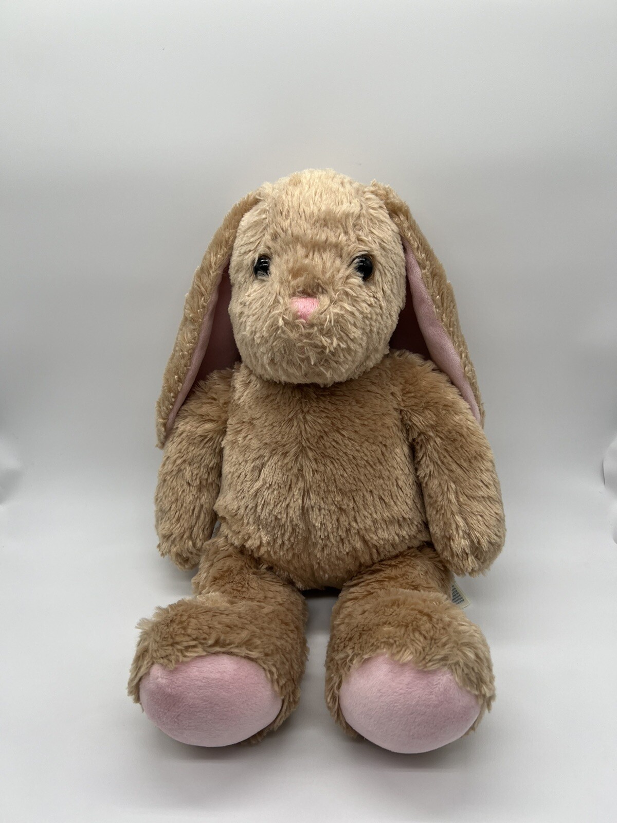 Build a Bear Brown Lop Eared Bunny Tan Pink Rabbit Plush Soft Stuffed Animal 15”