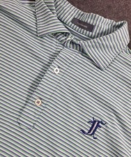 Turtleson Golf Polo Men's Size Large Striped Logo