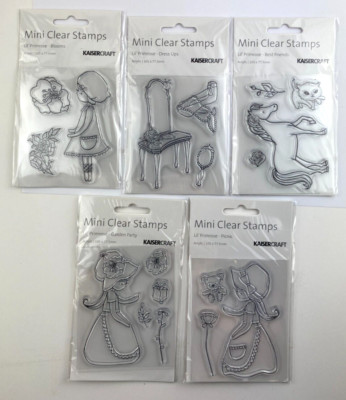 Kaisercraft Lil' Primrose (LOT OF 5) Mini Clear Stamps