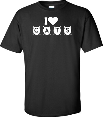 I Love Cats Cute Kittens T-Shirt Cool Neu Nice Halloween, Weihnachten Famillie