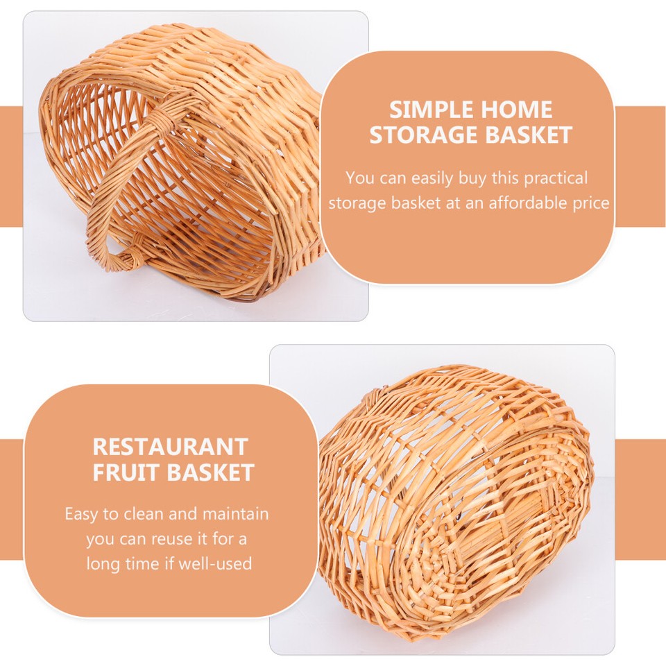 Simple Storage Basket Woven Picnic Kitchen Vegetable Baskets for Toys