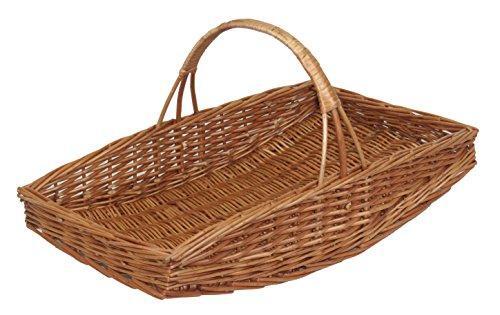 Oblong Wicker Willow Garden Trug Basket Strong Brown Large