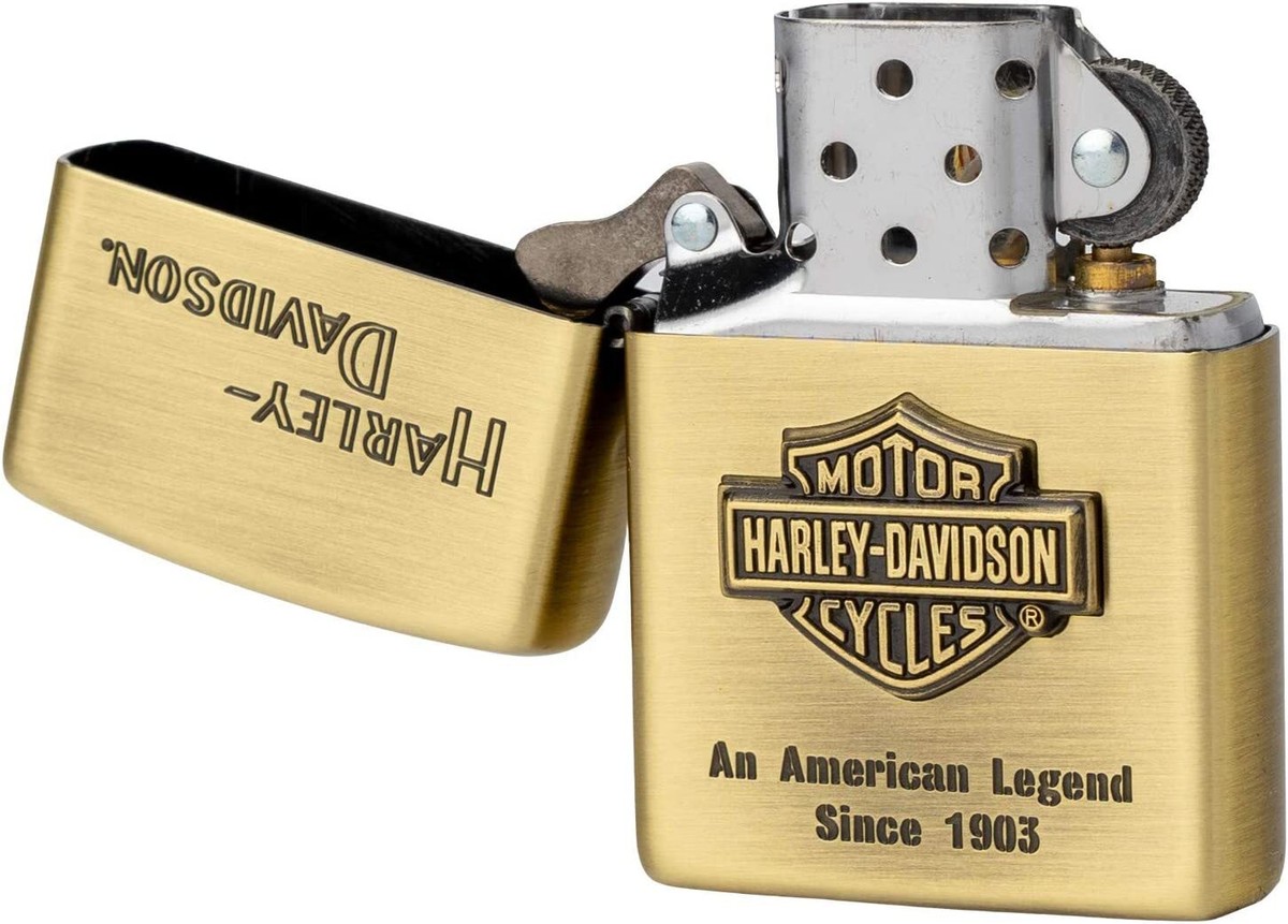 zi 89　ハーレーダビッドソン　ゴールド　ジッポー Zippo Lighter Harley Davidson HDP-11 Big Metal Logo Gold