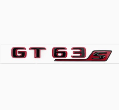 GT63S Letter Trunk Emblem Rear Badge Black Red for MB AMG GT63 S E Performance