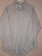 Pierre Cardin Gray Button-Down Dress Shirt Size 16 1/2 32/33 Business Office