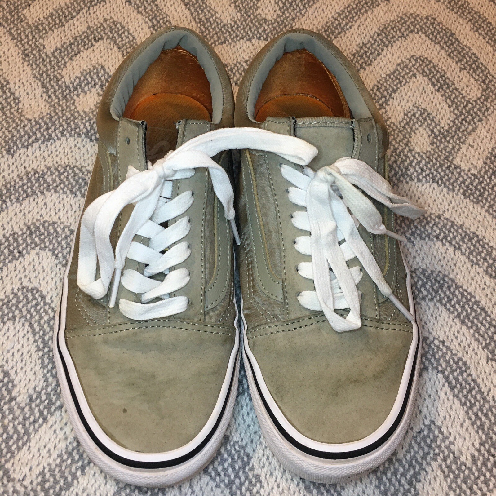 VANS Old Skool Sage Green Scotchgard Sneakers, Mens 6 Gem