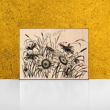 Sunflowers Rubber Stamp, Sunflower Stamp, Flower Stamp, Nature Stamp, Garden