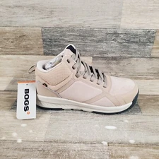 Bogs Sandstone Mid Womens Work Boots Sz 6.5 Composite Safety Toe Taupe Suede
