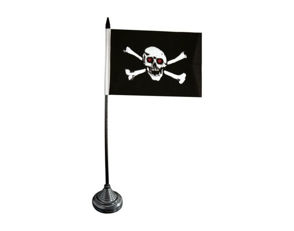 Tischflagge Pirat Mit Roten Augen Piraten Tischfahne 10X15Cm-image