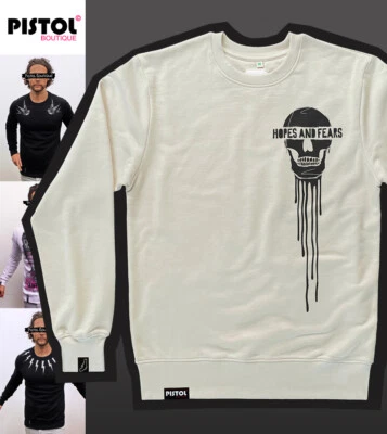 Pistol Boutique Sweatshirt Beige à Encolure Ras Du Cou Homme Jersey Coton - Photo 1/4