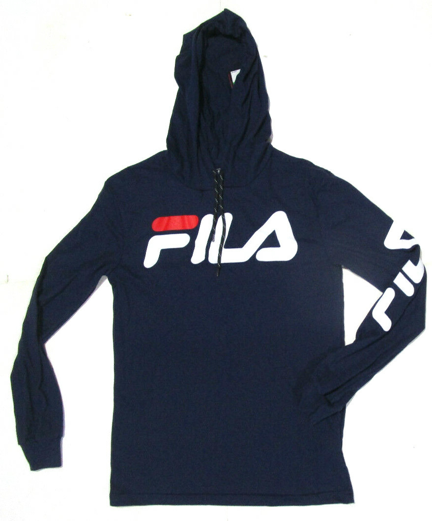 Felpa con cappuccio uomo Fila Sport Training nuova blu navy leggera slim fit taglia M