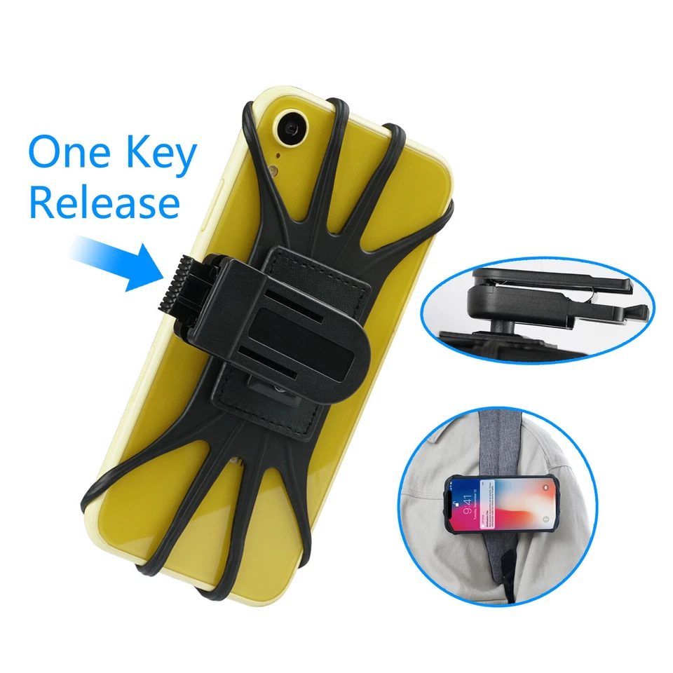 Universal Phone Belt Clip Holder with Silicon Holding Net for iPhone 16 Pro Max - Image 3 of 4