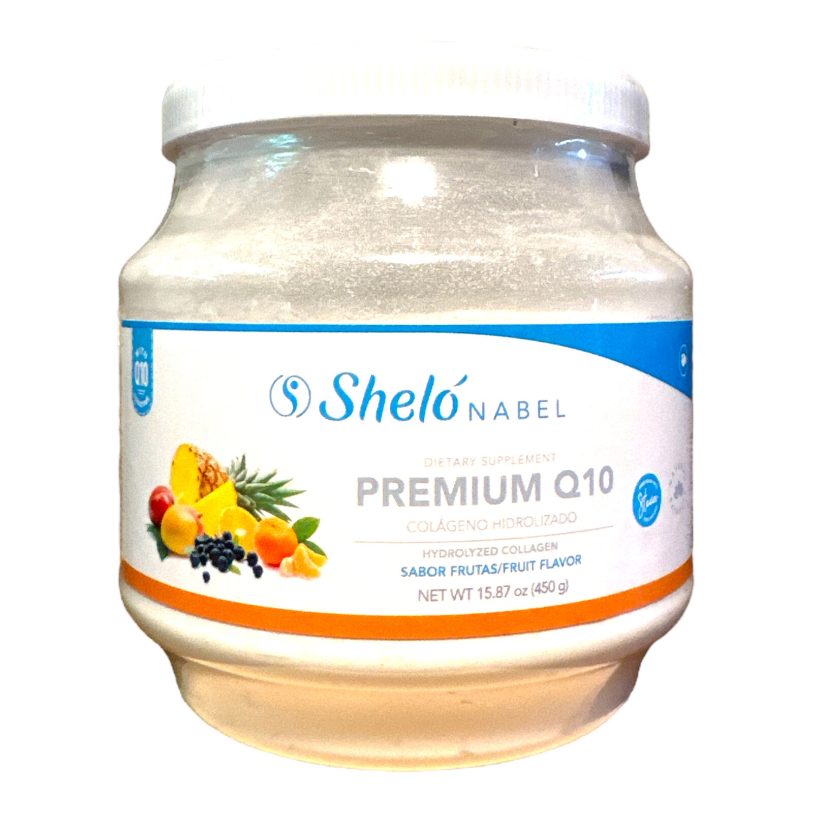 Hydrolyzed Collagen Fruit Flavor Q10/Colageno Hidrolizado Sabor Frutas Q10 450g.